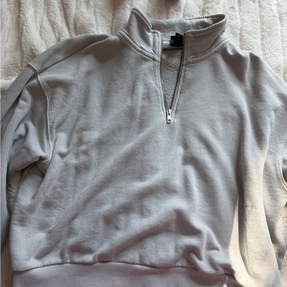 wild fable Men's Light Gray Half-Zip Pullover Sweater